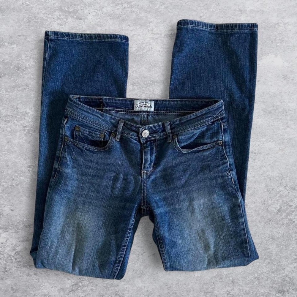 Aeropostale Chelsea Bootcut Jeans Medium Wash Low Rise Size 5/6 Regular Blue